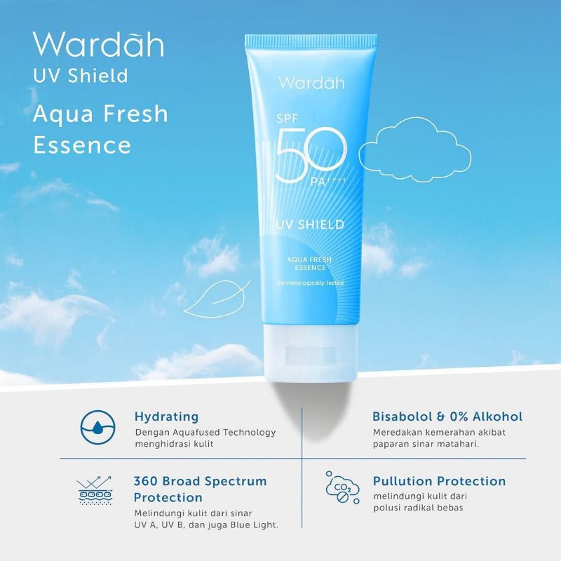 Jual WARDAH UV SHIELD AQUA FRESH ESSENCE SPF 50 PA +++ 30 ML | Shopee ...