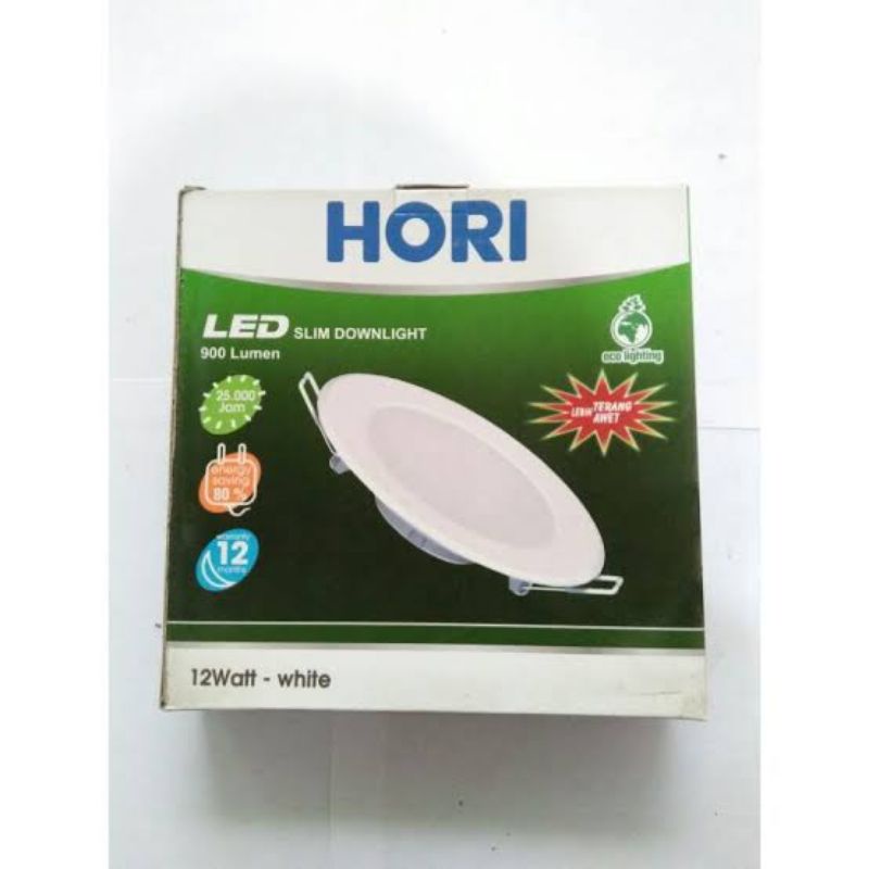 Jual Lampu Downlight LED Slim/LED Panel HORI Putih Bulat 12 Watt White ...