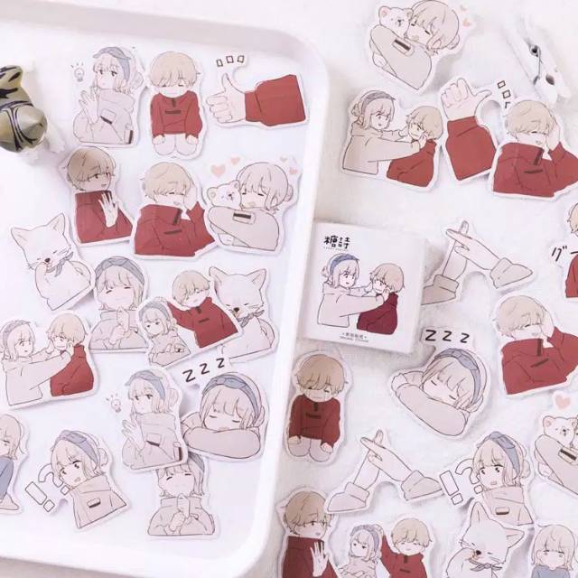 Jual STICKER DECO DESAIN KAWAII JAPAN COUPLE | Shopee Indonesia