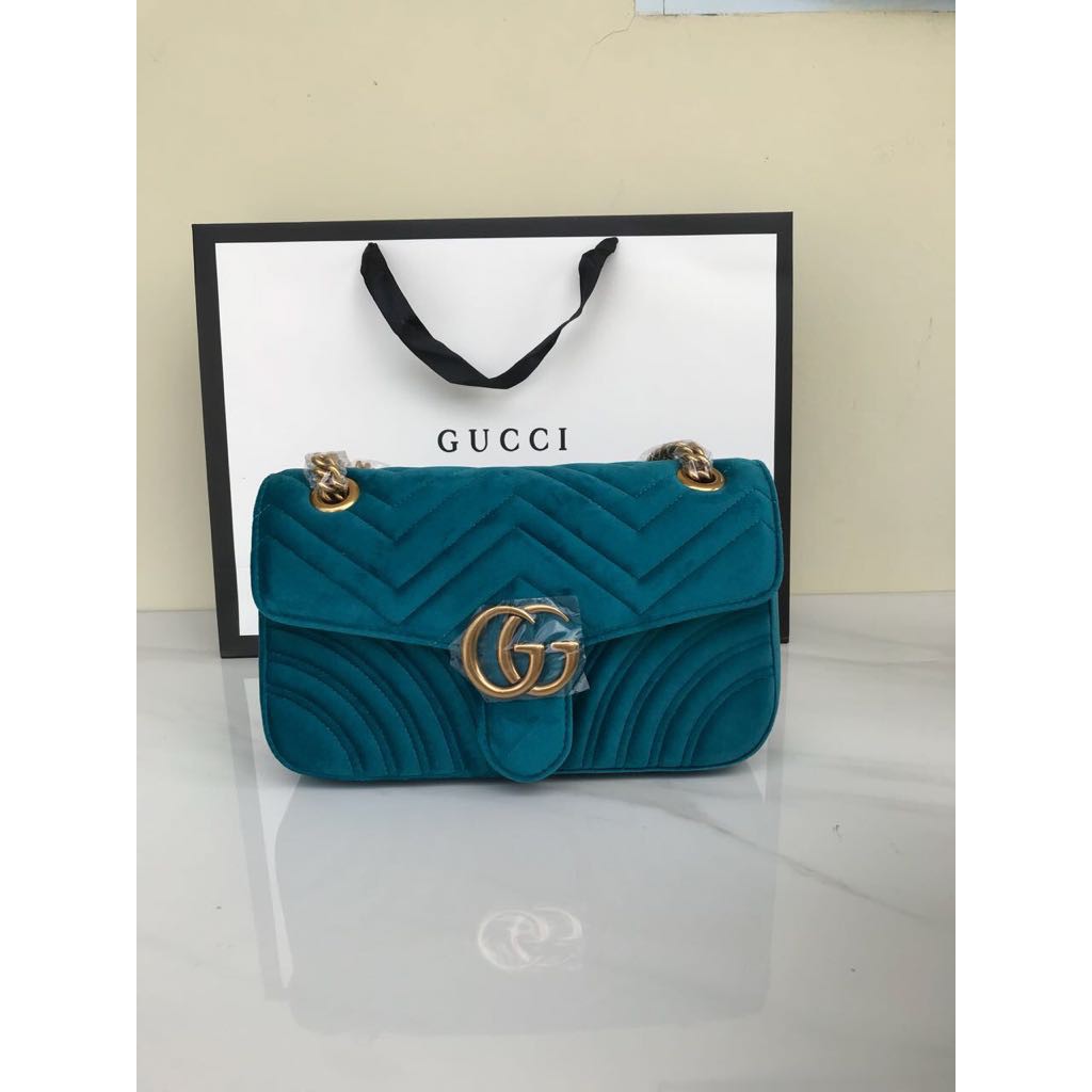 Tas Gucci Marmont GG Matelasse Velvet Mirror 443497