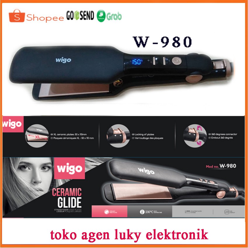 Jual Catokan Rambut WIGO W980 HAIR STRAIGHTENER WIGO W980 BAHAN
