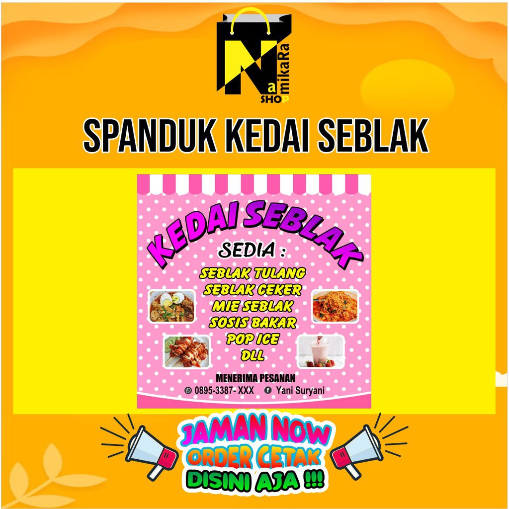 Jual SPANDUK BANNER BACKDROP KEDAI SEBLAK/ SPANDUK WARUNG SEBLAK