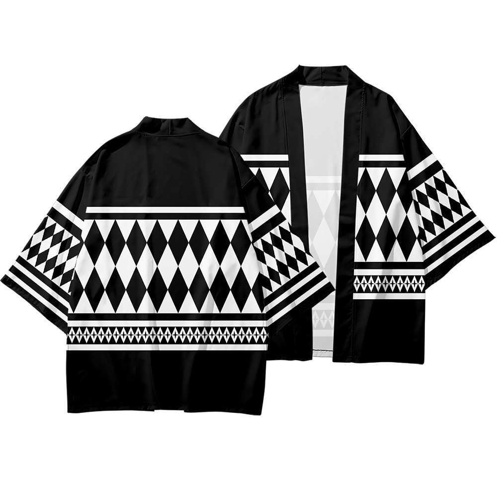 Jual baju 2022 Black White Geometry New Demon Slayer Anime Cartoon ...