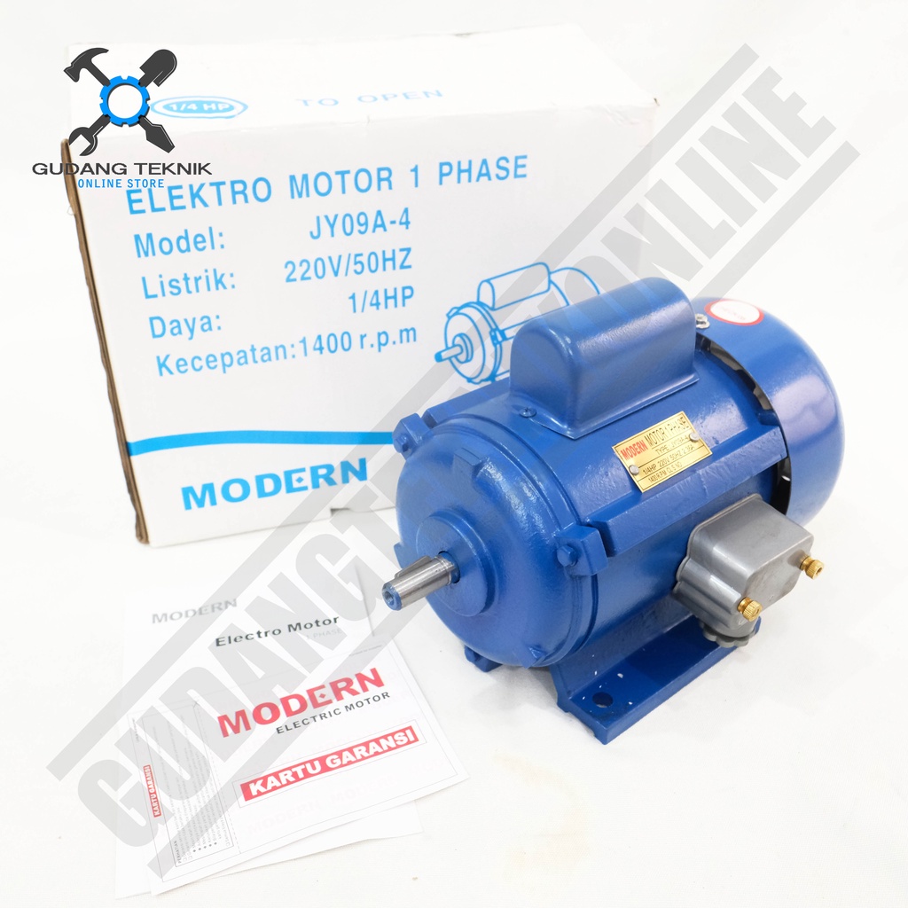 Jual Dinamo Motor Penggerak 1/4Hp 4P 1P 1400rpm MODERN - Dinamo Elektro ...