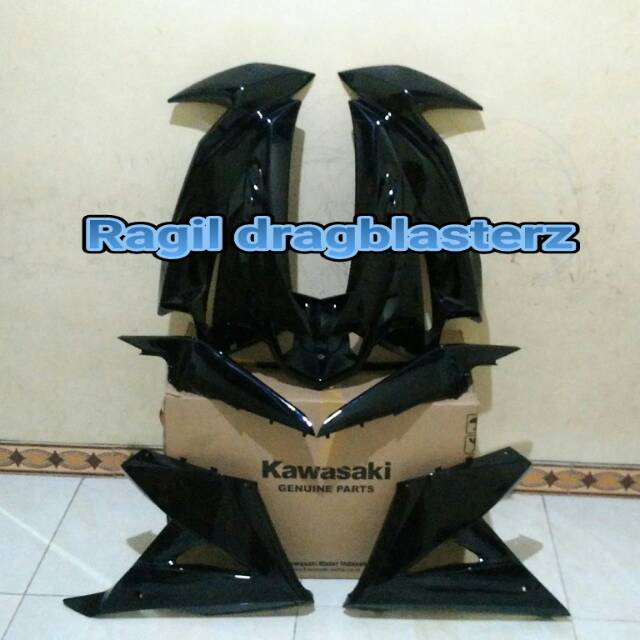 Jual Full fairing + cover body belakang new ninja rr hitam polos ...