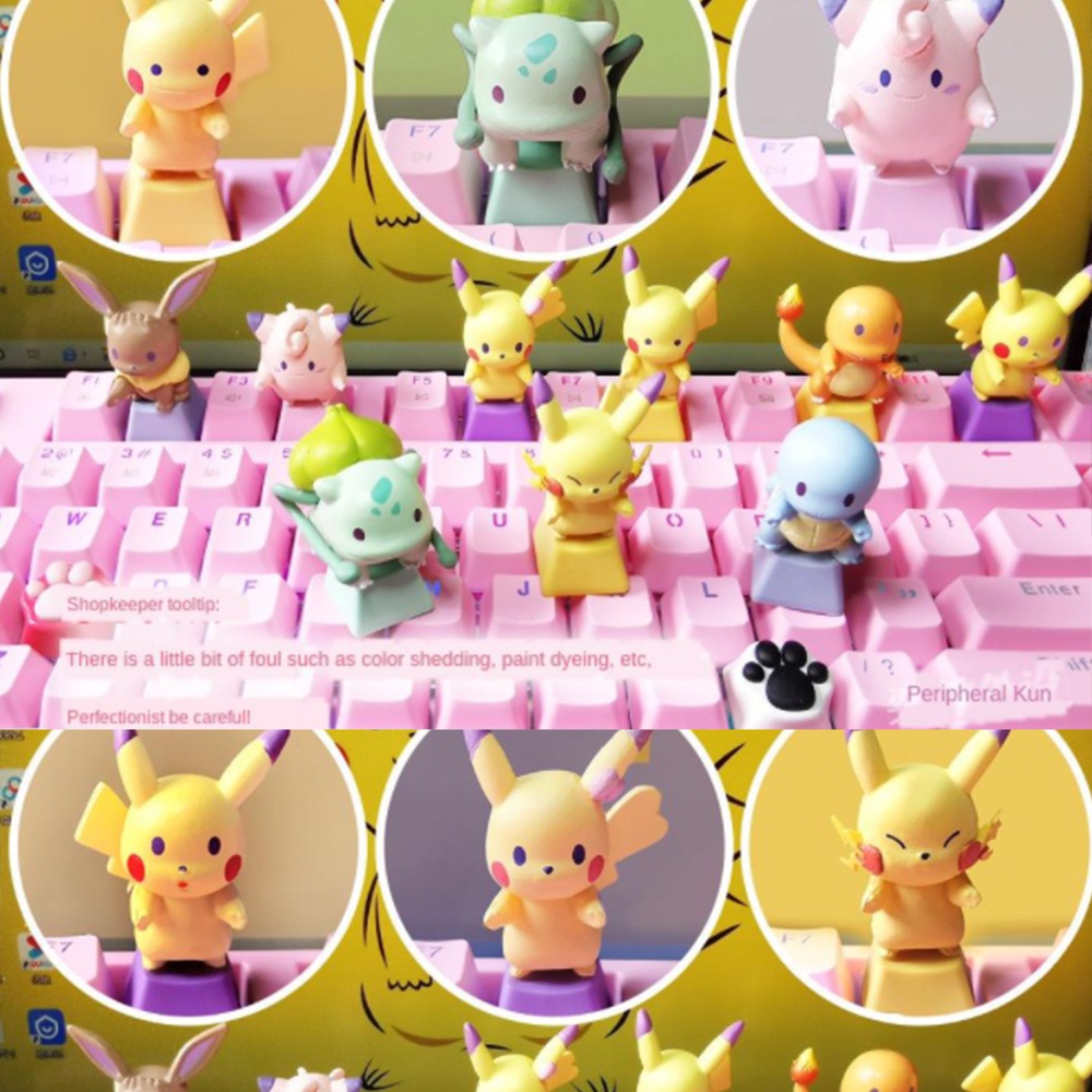Jual 3D Pokemon Keycaps OEM Mechanical Keyboard Pikachu Cute Keycap ...