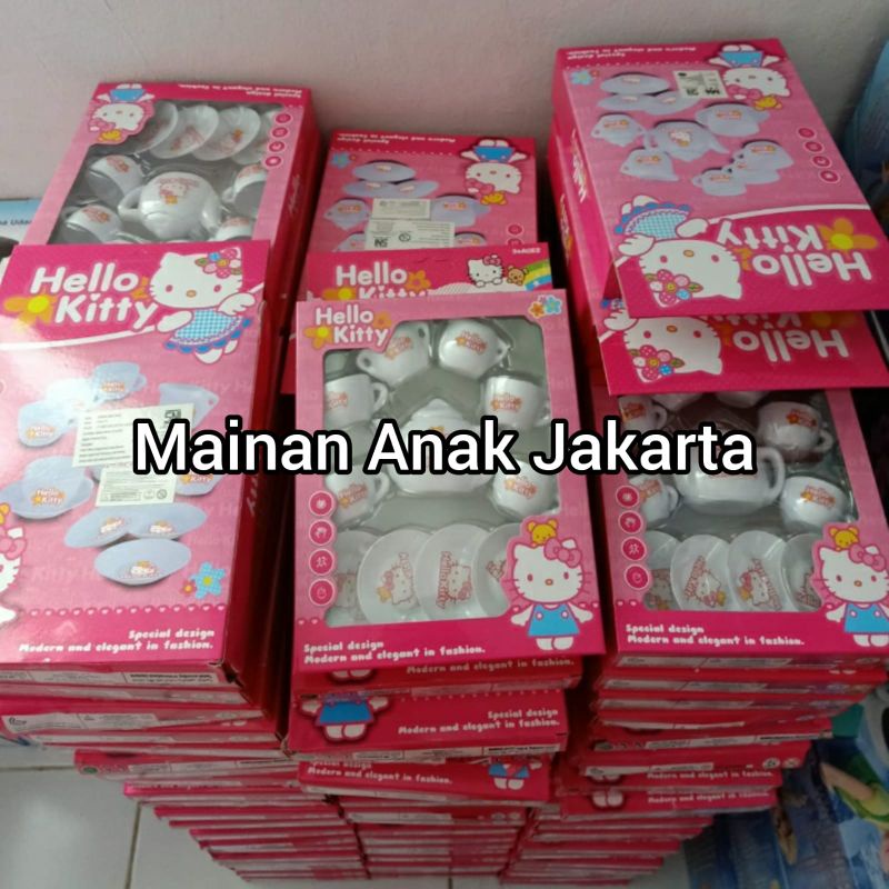 Jual Mainan Tea Set Karakter Princess Hello Kitty Minuman Teko Gelas ...