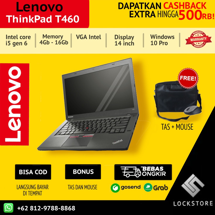 Jual Laptop Lenovo Thinkpad T460 Core I5 GEN 6 RAM 8GB SSD 256GB FULL ...