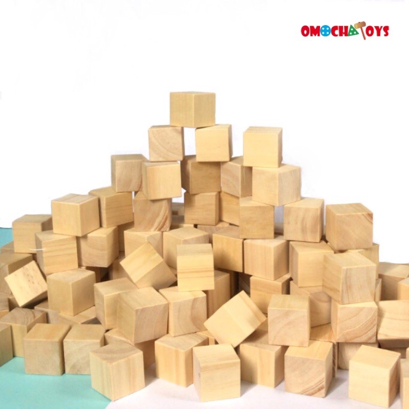 Jual Omocha Natural Wooden Cube Block Kotak Kayu Kubus Kayu 4 Cm Shopee Indonesia 4897