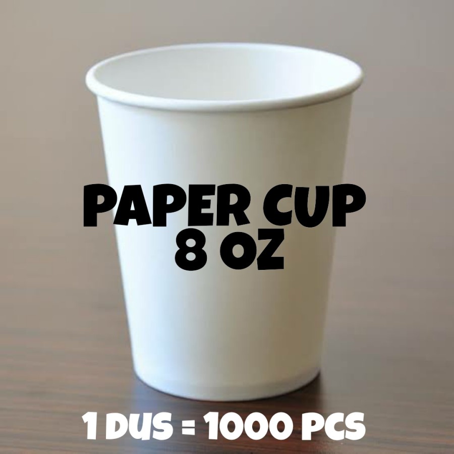 Jual paper cup kopi 8oz putih polos coffee 8 oz 1 dus isi 1000 | Shopee ...