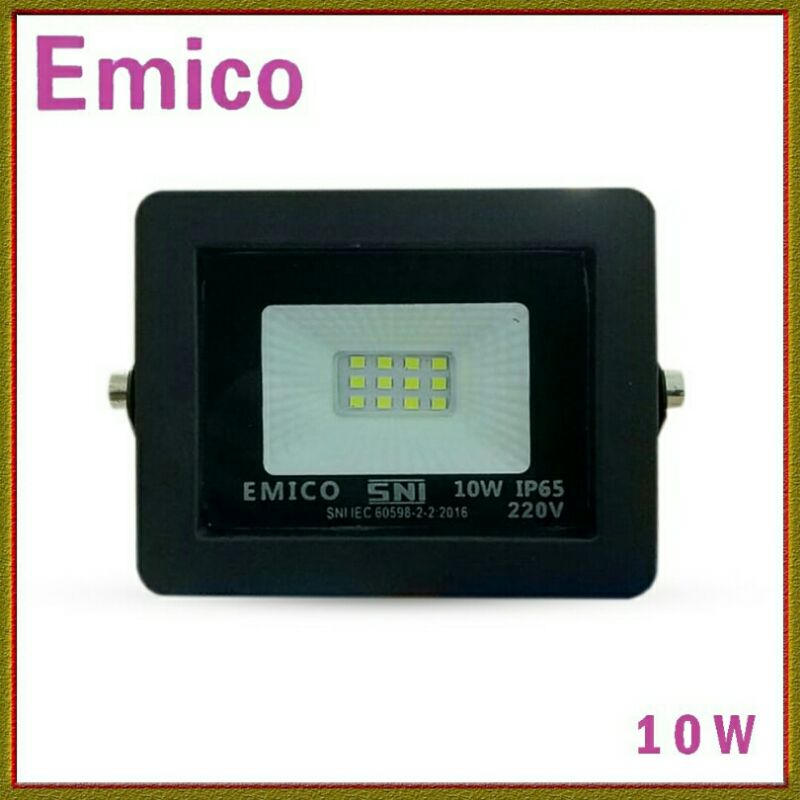 Jual Lampu Sorot Emico/Lampu Tembak/Flood Light LED 10 Watt IP65 EMICO ...