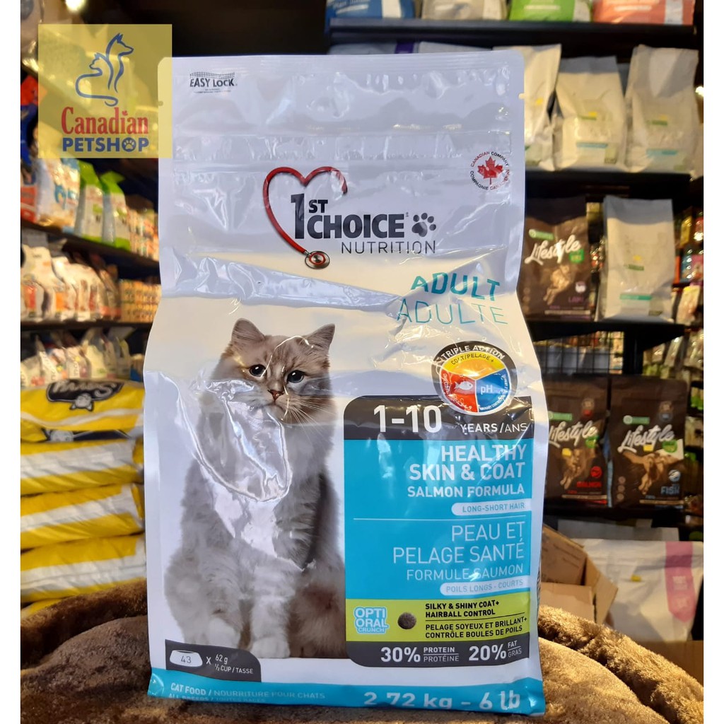 Jual 1st Choice Cat Healthy Skin and Coat Salmon makanan kucing 2.72kg ...
