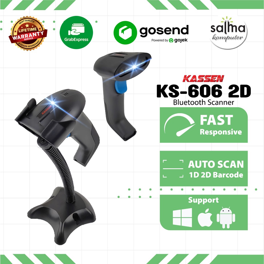 Jual SCANNER BARCODE KASSEN KS-606 2D / KS606 / KS 606 BT USB/SCANNER ...