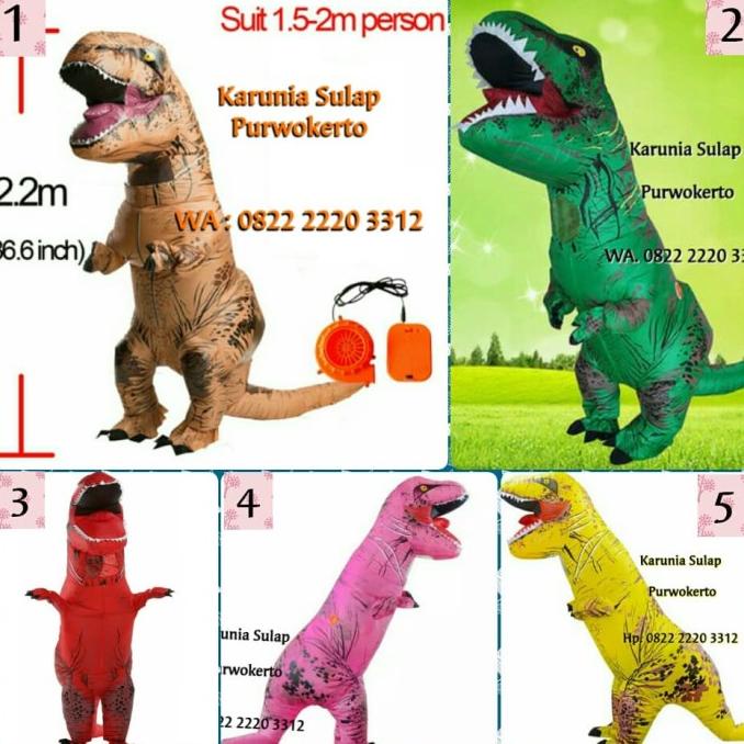 Jual KOSTUM DINOSAURUS T-REX COSPLAY JURASSIC PARK LOST WORLD ...