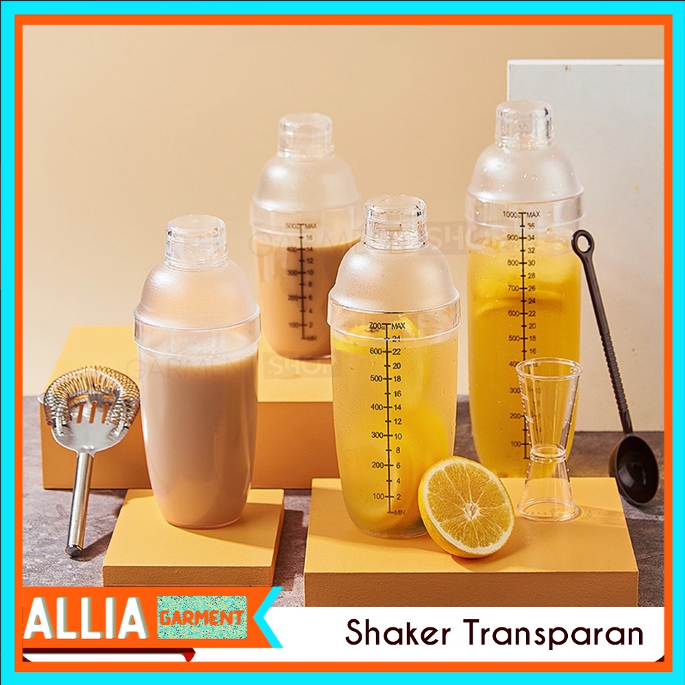 Jual Shaker Botol Plastik Pengocok Minuman Cocktail 350ml 550ml 750ml ...