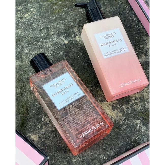 Jual { HAMPERS LEBARAN } Victoria Secret Set Body Mist & Body Lotion ...