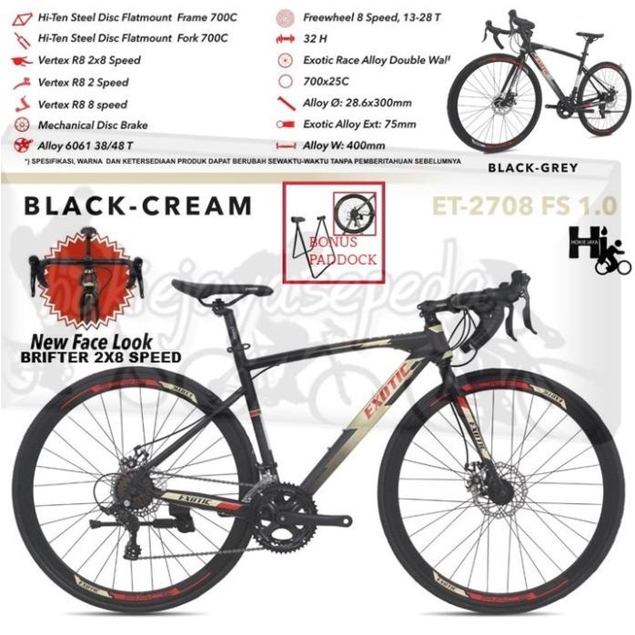 Jual Cargo Sepeda Balap Exotic Et 2708 Fs 1.0 Road Bike Brifter 2X8 Sp ...