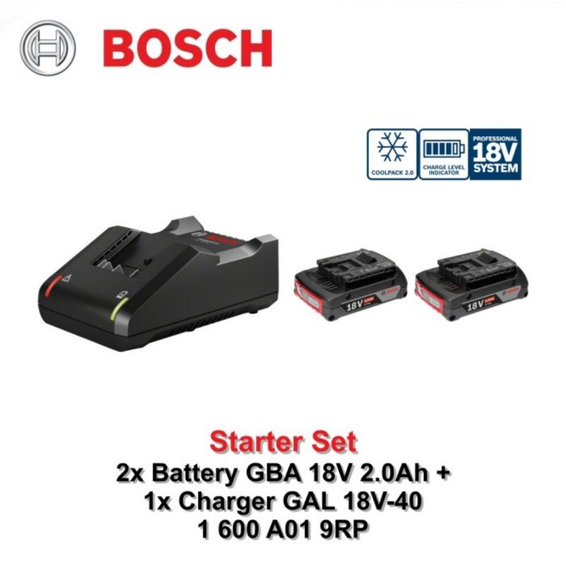 Jual Baterai Bosch Starter Set 2x Gba 18v 20ah Gal 18v 40 Professional Shopee Indonesia 7633