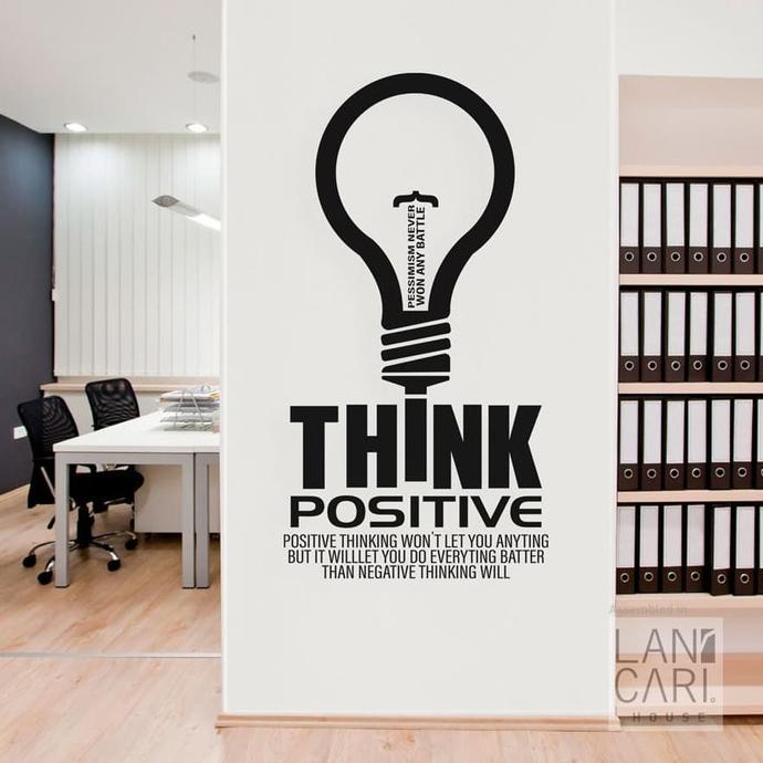 Jual stiker dinding Positive Thinking wall window sticker cutting ...