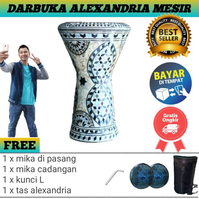 Jual DARBUKA ALEXANDRIA MESIR 8¾ inchi (FREE ONGKIR) / (BAYAR COD