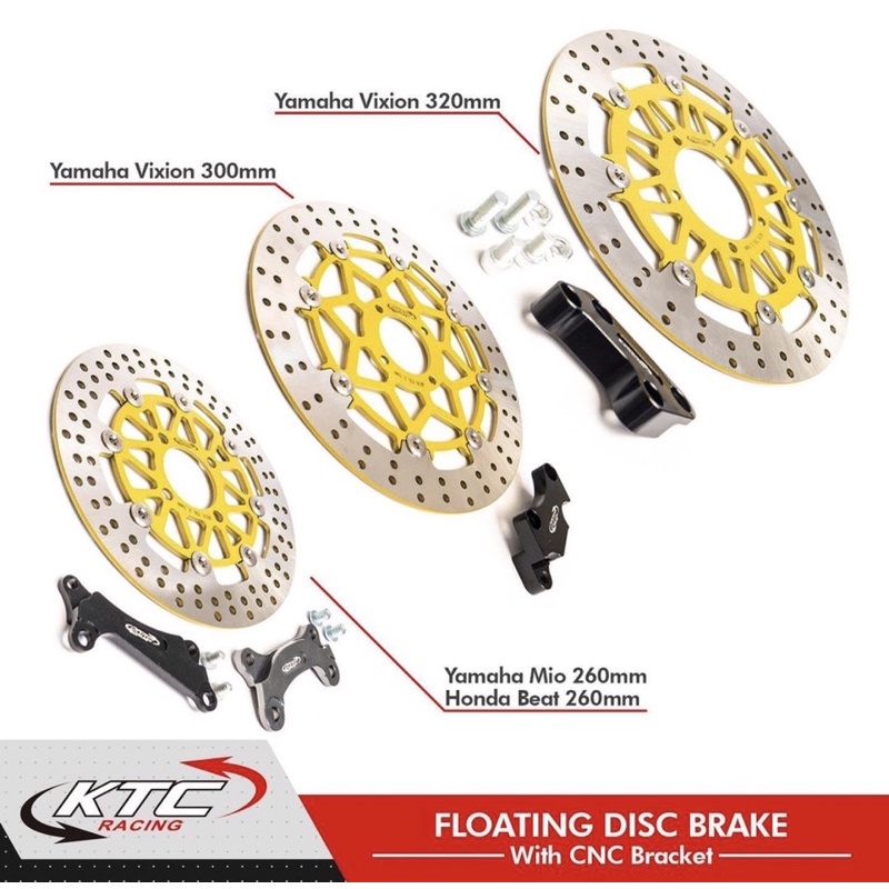 Jual Disc KTC Racing BESI GOLD Floting Stenless Besar Bulat Mio Beat ...