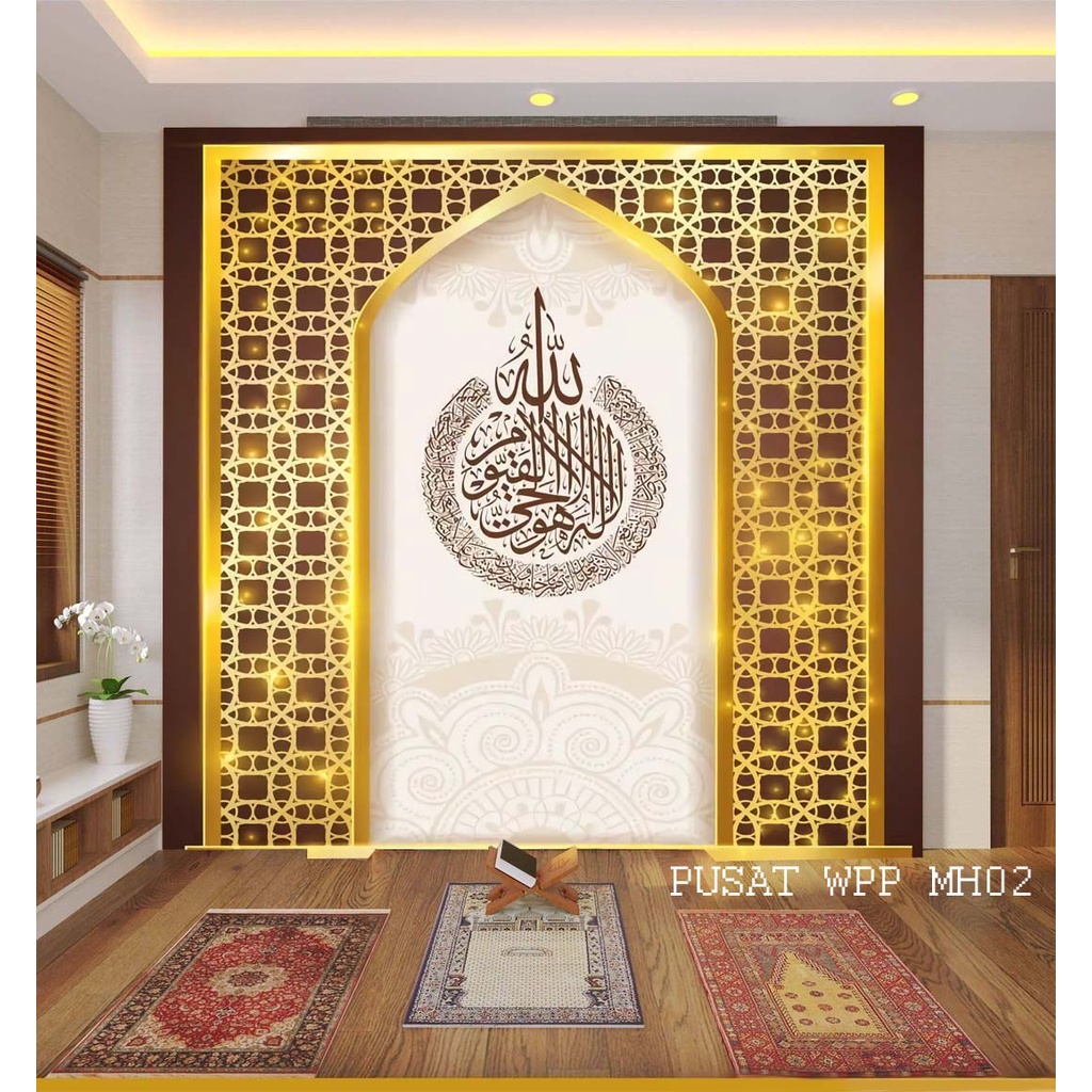 Jual Cetak Custom Wallpaper Mushola Rumah Minimalis Mewah 3 Dimensi