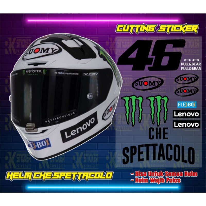 Jual CUTTING STICKER SATU SET HELM CHE SPETTACOLO STIKER HELM VALENTINO ...
