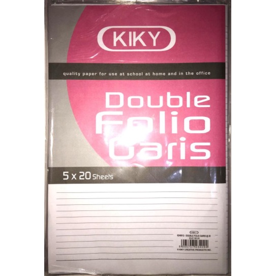 Jual Kertas Double Folio Garis Lipat Kiky 1 Pack Isi 20 Lembar