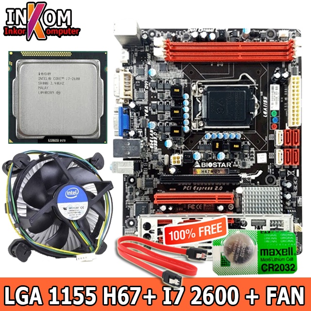 Jual Mainboard Motherboard Mobo H67 LGA 1155 Plus Processor I7 2600