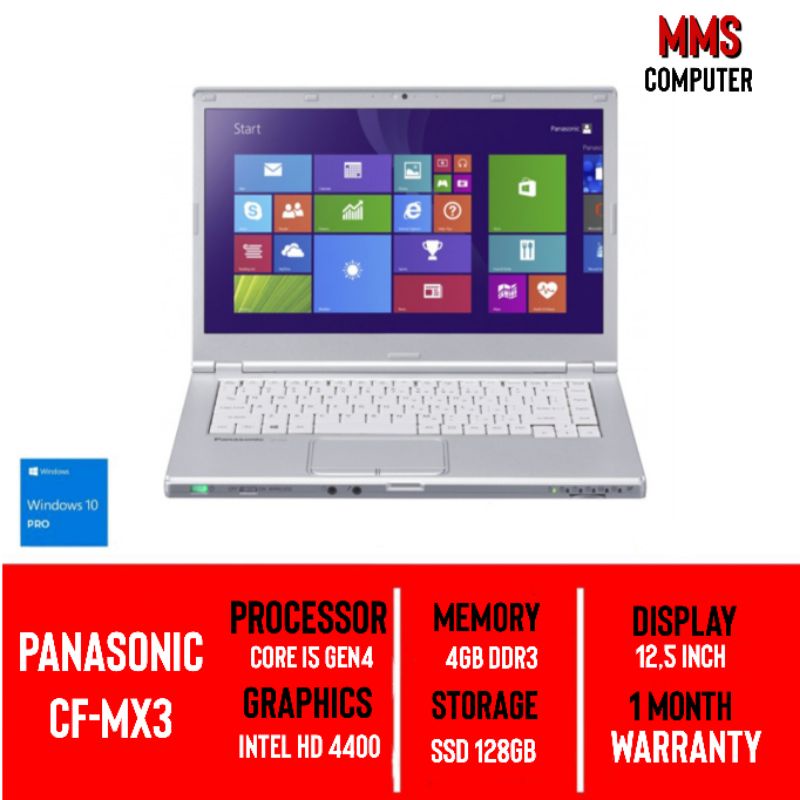 Jual Laptop Panasonic Toughbook CF-MX3 Core i5 Ram 4GB SSD 128GB