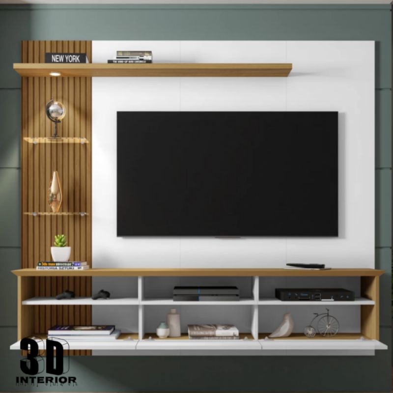 Jual Backdrop TV Minimalis HPL | Rak TV Minimalis | Shopee Indonesia