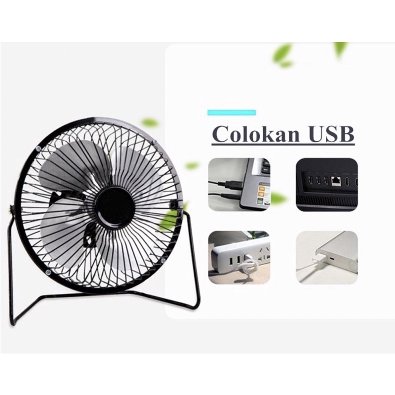 Jual KIPAS ANGIN BESI KECIL PORTABLE 5inch 5in 5 inch USB MINI FAN ...