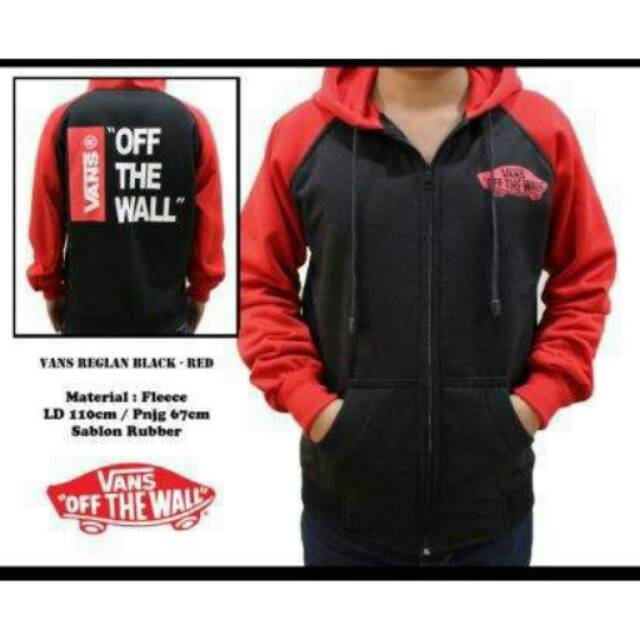 Jaket vans off the wall merah best sale