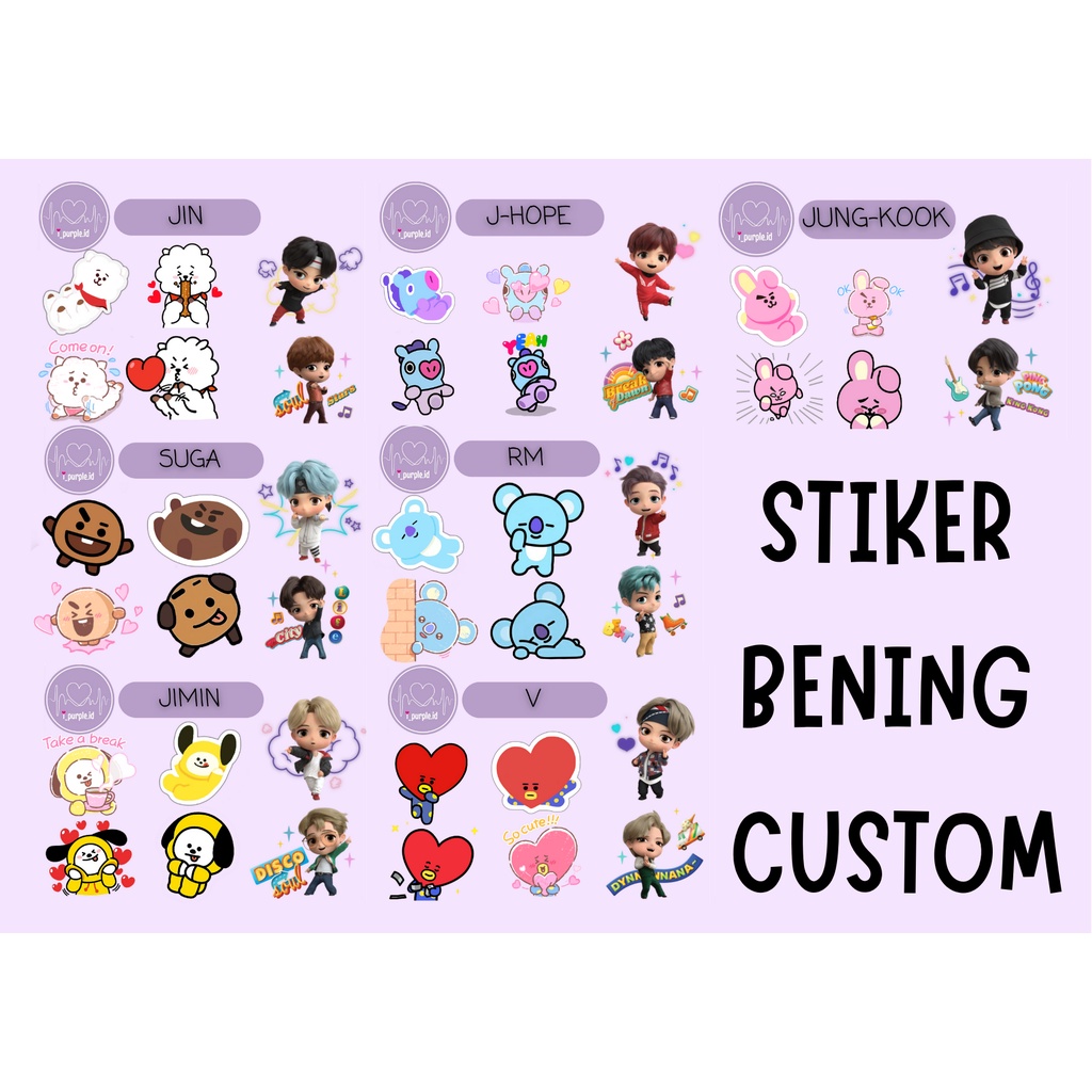 Jual Sticker Transparan BTS / Stiker Bening TINYTAN/ Sticker Vinyl BT21 ...