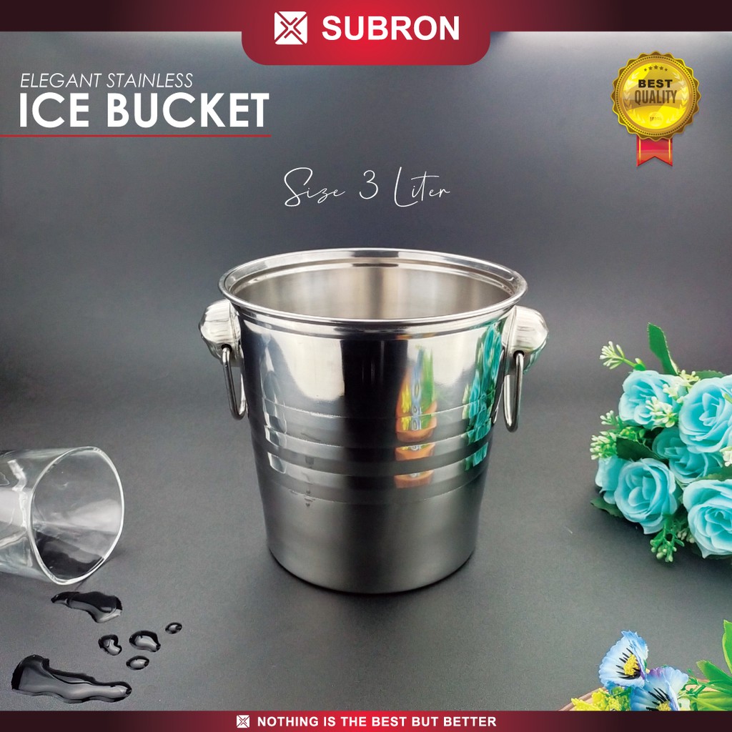 Jual SUBRON Ice Bucket 5 Liter 3 Liter Ember Es Batu Wine Stainless ...