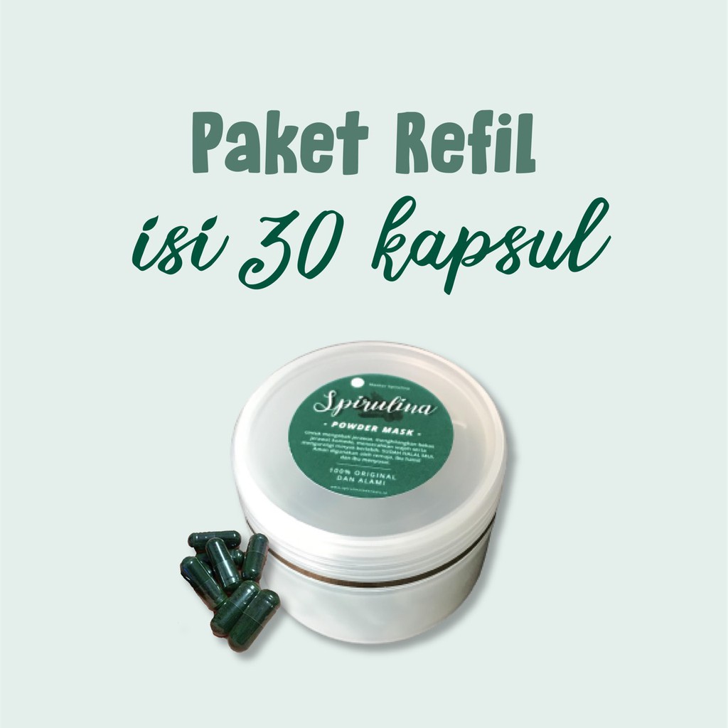 Jual Paket Refill Spirulina Isi 30 Kapsul Masker Spirulina Indonesia ...