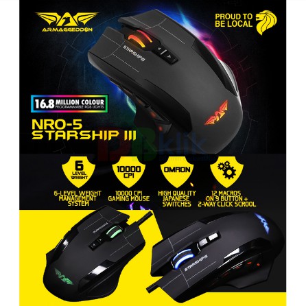Jual Mouse Gaming Armaggeddon STARSHIP III | Shopee Indonesia
