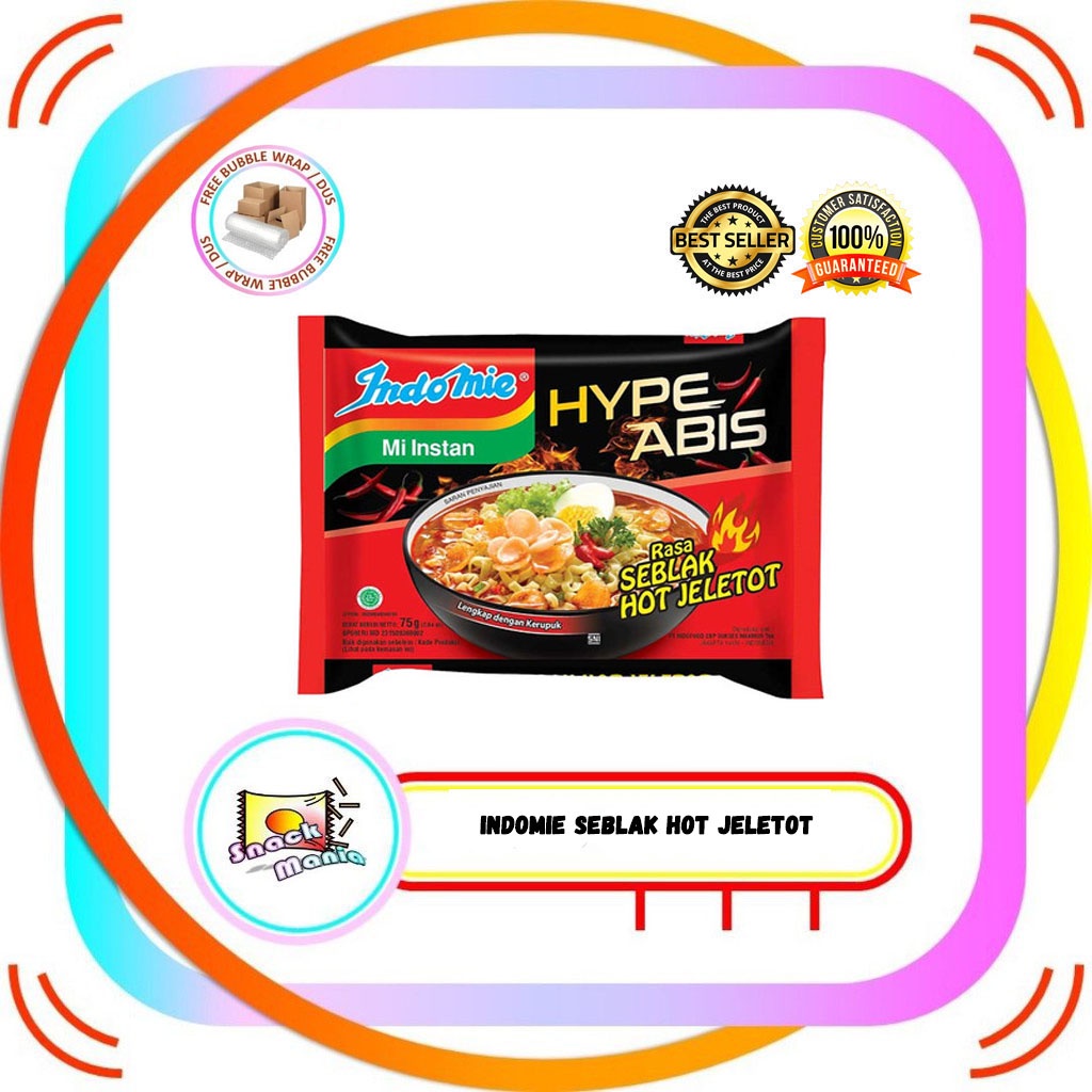 Jual Indomie Mi Hype Abis Kuah Seblak Hot Jeletot Mie Pedas 75 Gr