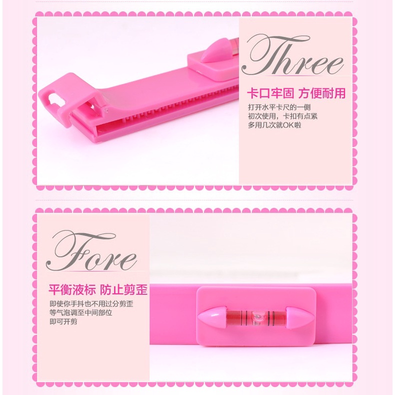 Jual APPO alat bantu potong poni bangs ruler bang clip klip poni rata ...