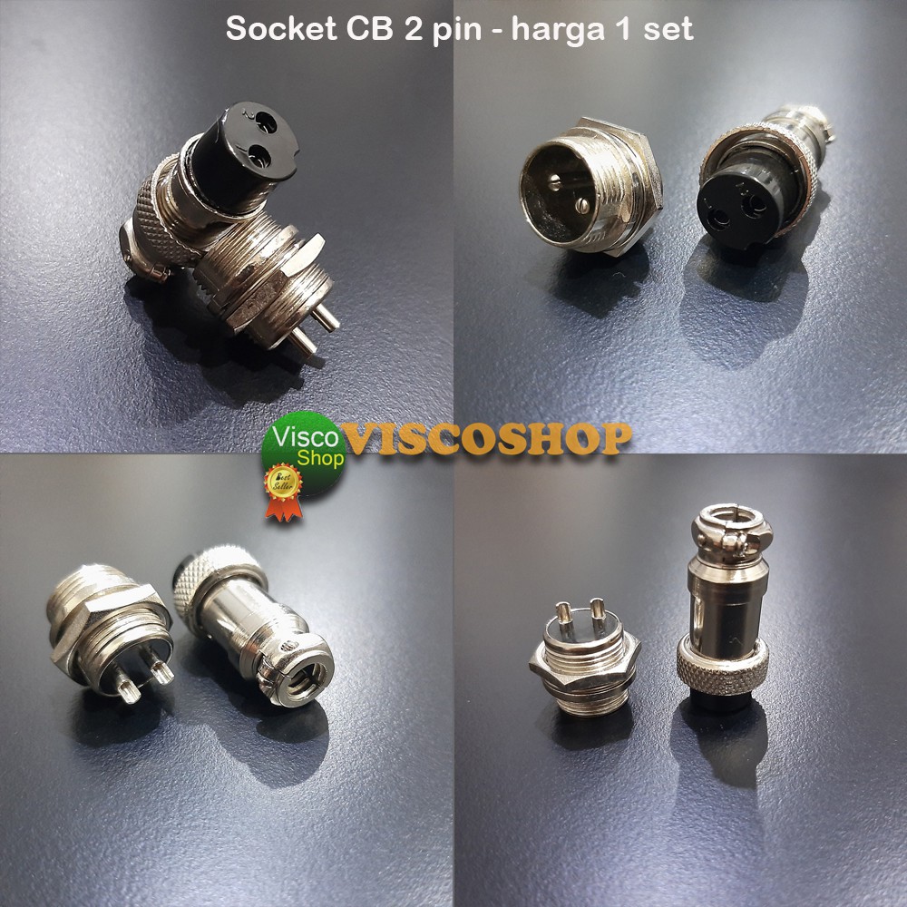 Jual Jack Connector CB 2 Pin Konektor CB 2P Socket Jek Jak 2P | Shopee ...