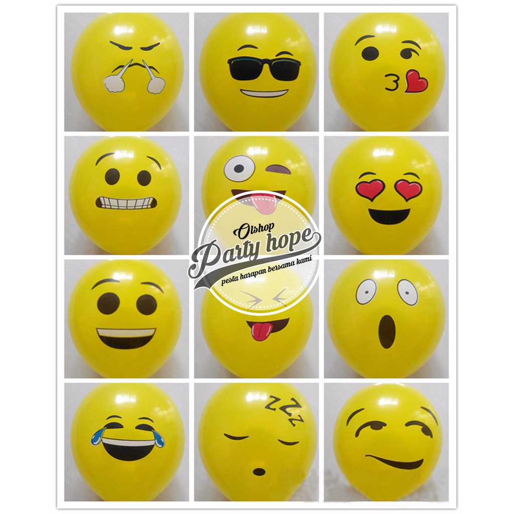 Jual Souvenir Ultah Balon Latex Balon Motif Balon Emoticon