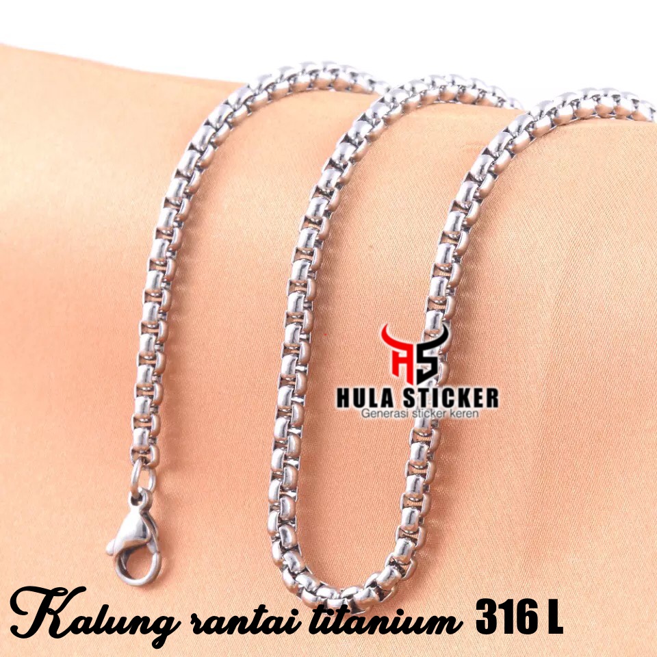 Jual Rantai Kalung Titanium Stainless Premium 316L Pria Wanita Anti ...