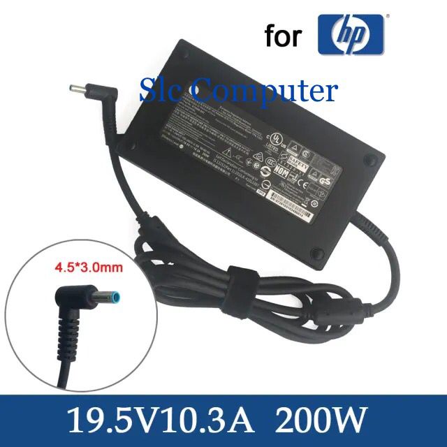 200W AC Adapter For HP Laptop - 19.5V/10.3A Charger With 4.5x3.0mm Tip For Gaming Laptops