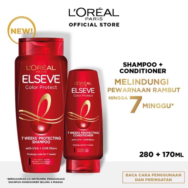 Jual Loreal Elseve Color Protecting Shampoo 280 ml + Conditioner 170ml ...