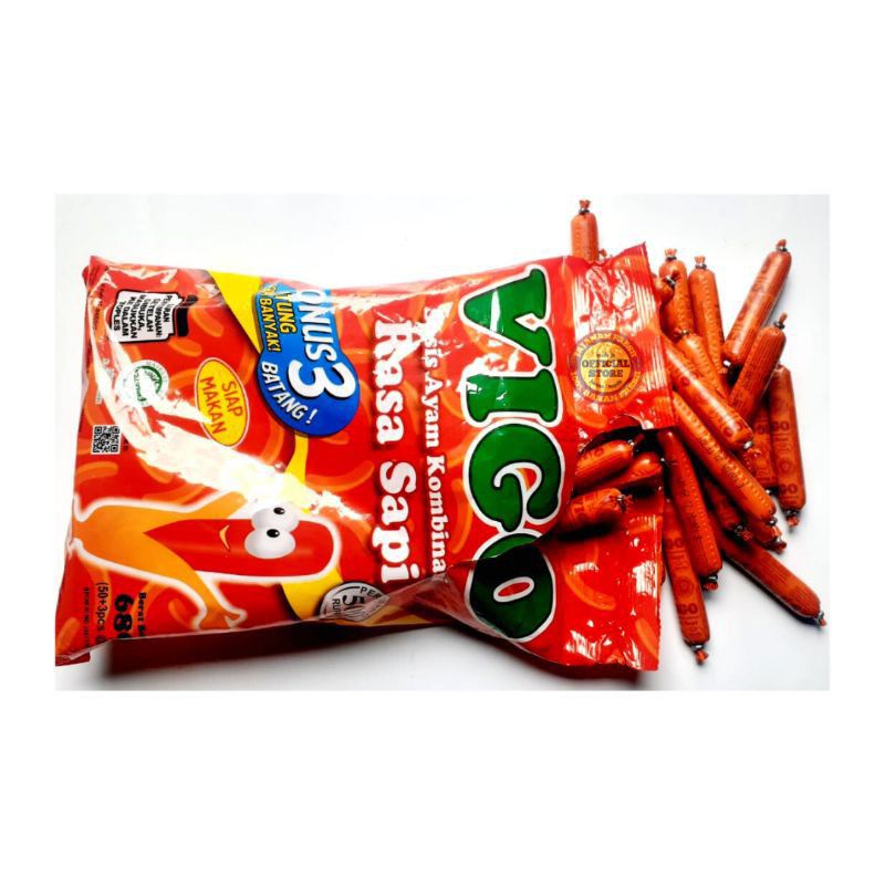 Jual VIGO Sosis Rasa Sapi Siap Makan Ekonomis 13gr 1 pcs/biji | Shopee ...