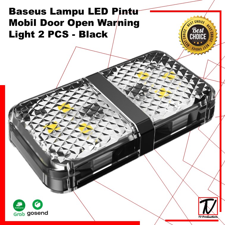 Jual Baseus Lampu LED Pintu Mobil Door Open Warning Light 2 PCS Black