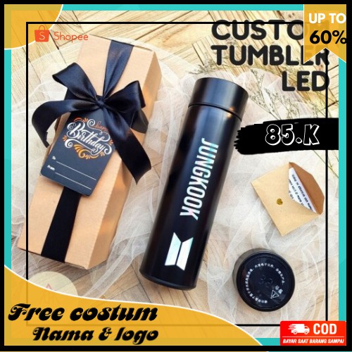 Jual Tumbler Minum Botol Minum Led Custom Nama Logo Sendiri Untuk Kado Pacar Cowok Dan Cewek 9723