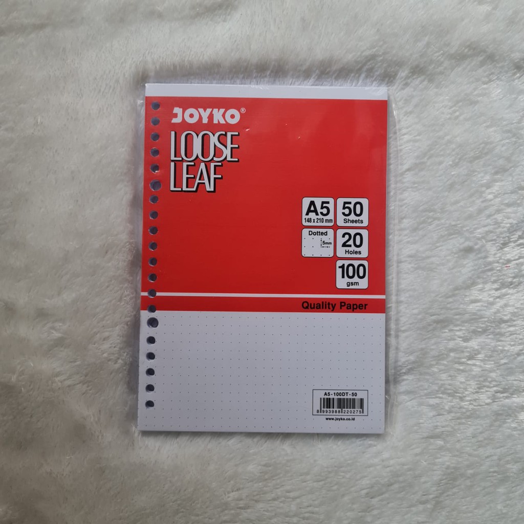 Jual KERTAS LOOSE LEAF JOYKO DOTTED 100gsm 50 LEMBAR, A5 & B5 | Shopee ...