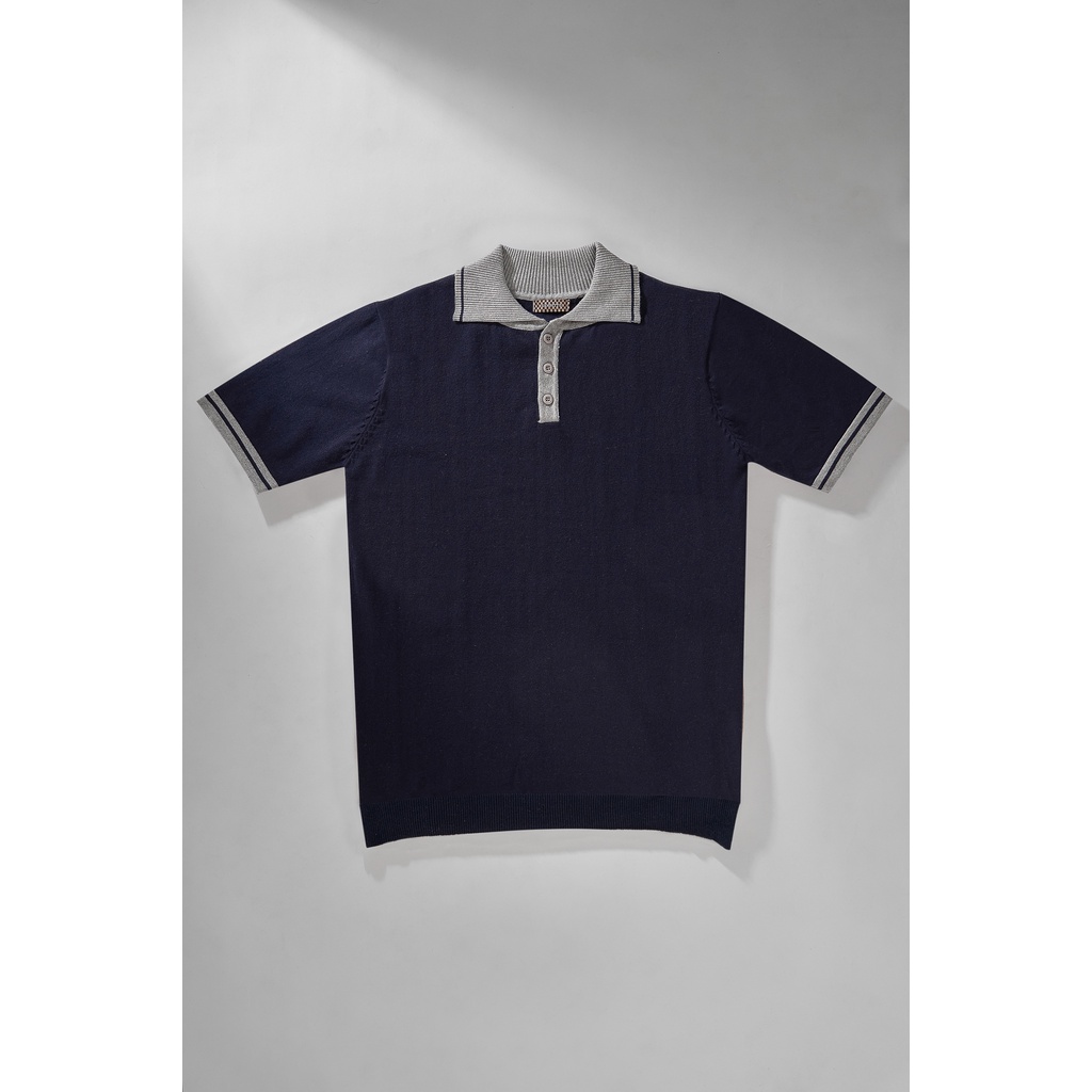Jual Gambetto 'Lettone' Navy Grey Polo Shirt Shopee Indonesia