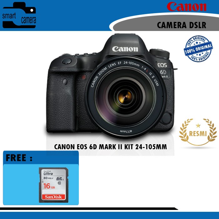 Jual CANON EOS 6D MARK II KIT EF 24-105mm f4 L IS II USM | Shopee Indonesia